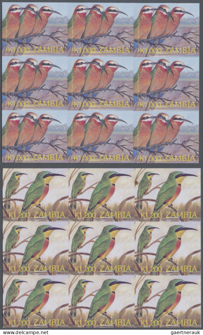 Zambia: 1999/2003. Collection Containing 391 IMPERFORATE Stamps And 14 IMPERFORA - Zambie (1965-...)