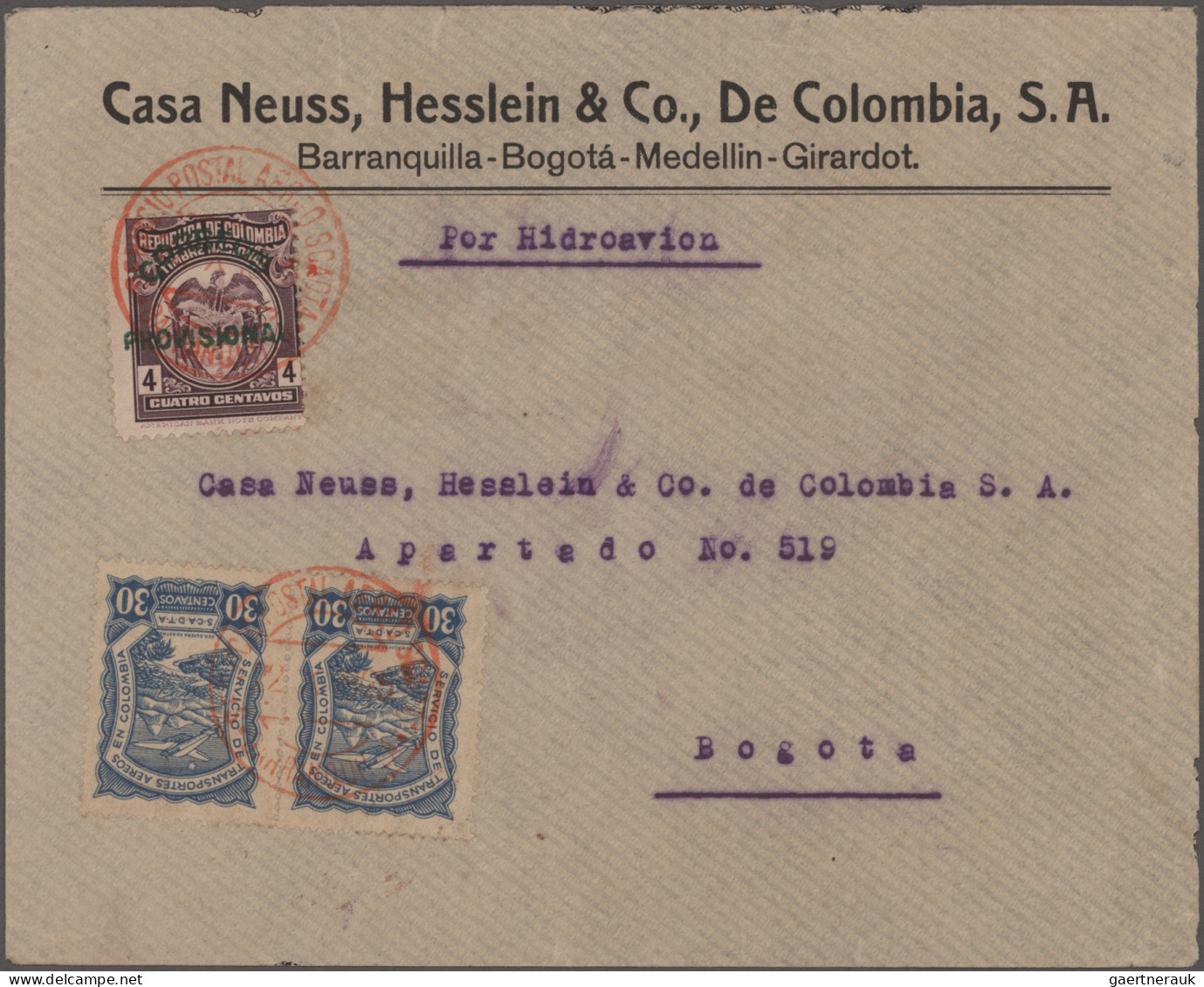 SCADTA - Issue For Columbia: 1922/1925, Lot Of Seven Airmail Covers With Mixed F - Kolumbien
