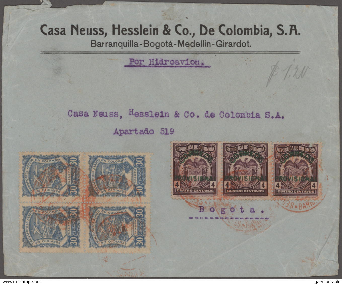 SCADTA - Issue For Columbia: 1922/1925, Lot Of Seven Airmail Covers With Mixed F - Kolumbien