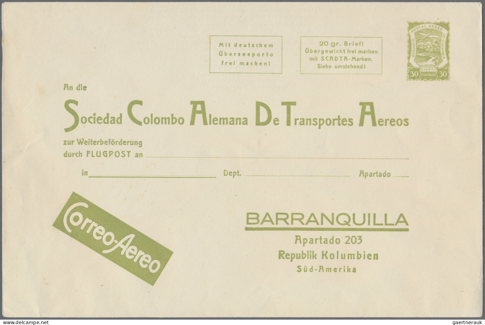 SCADTA - Issue For Columbia: 1923/1931, Assortment Of 47 Airmail Covers, All Bea - Colombia