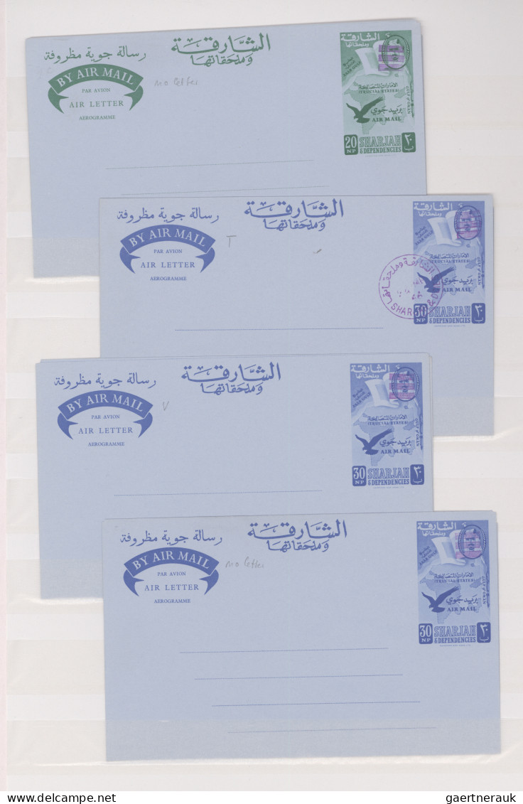 Sharjah: 1964/1966, Collection Of 20 Mainly Unused Air Letter Sheets, Thereof El - Sharjah
