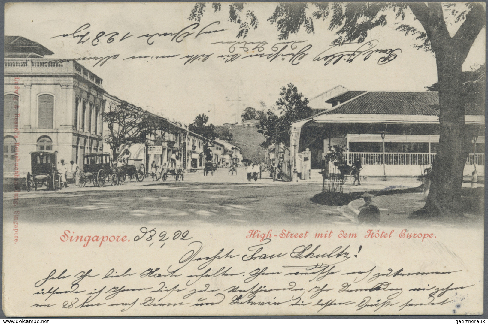 Singapore: 1898/1913, Correspondence Of 16 Picture Postcards (inc. 5 Mulicolour) - Singapur (...-1959)