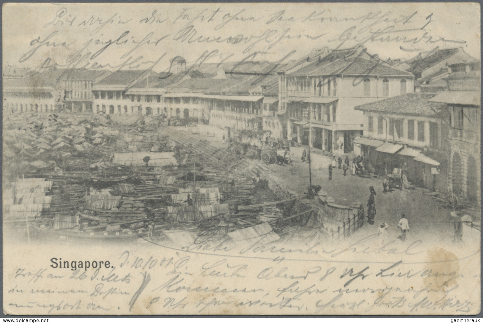 Singapore: 1898/1913, Correspondence Of 16 Picture Postcards (inc. 5 Mulicolour) - Singapour (...-1959)