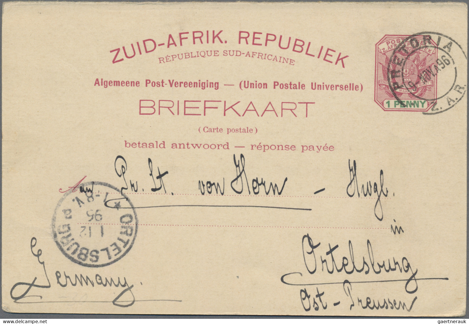 Transvaal - Postal Stationery: 1896/1906, Four Used Stationery Cards With (compr - Transvaal (1870-1909)