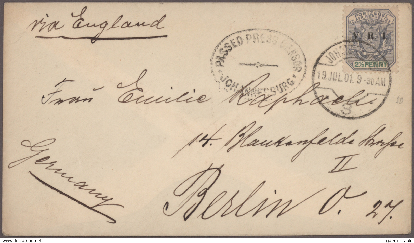 South Africa: 1860/1930's: 30 Covers, Postcards And Postal Stationery Items From - Storia Postale