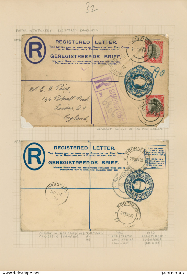 South Africa: 1900/1950 (ca.), Collection Of Apprx. 150 Entires In Two Volumes O - Brieven En Documenten