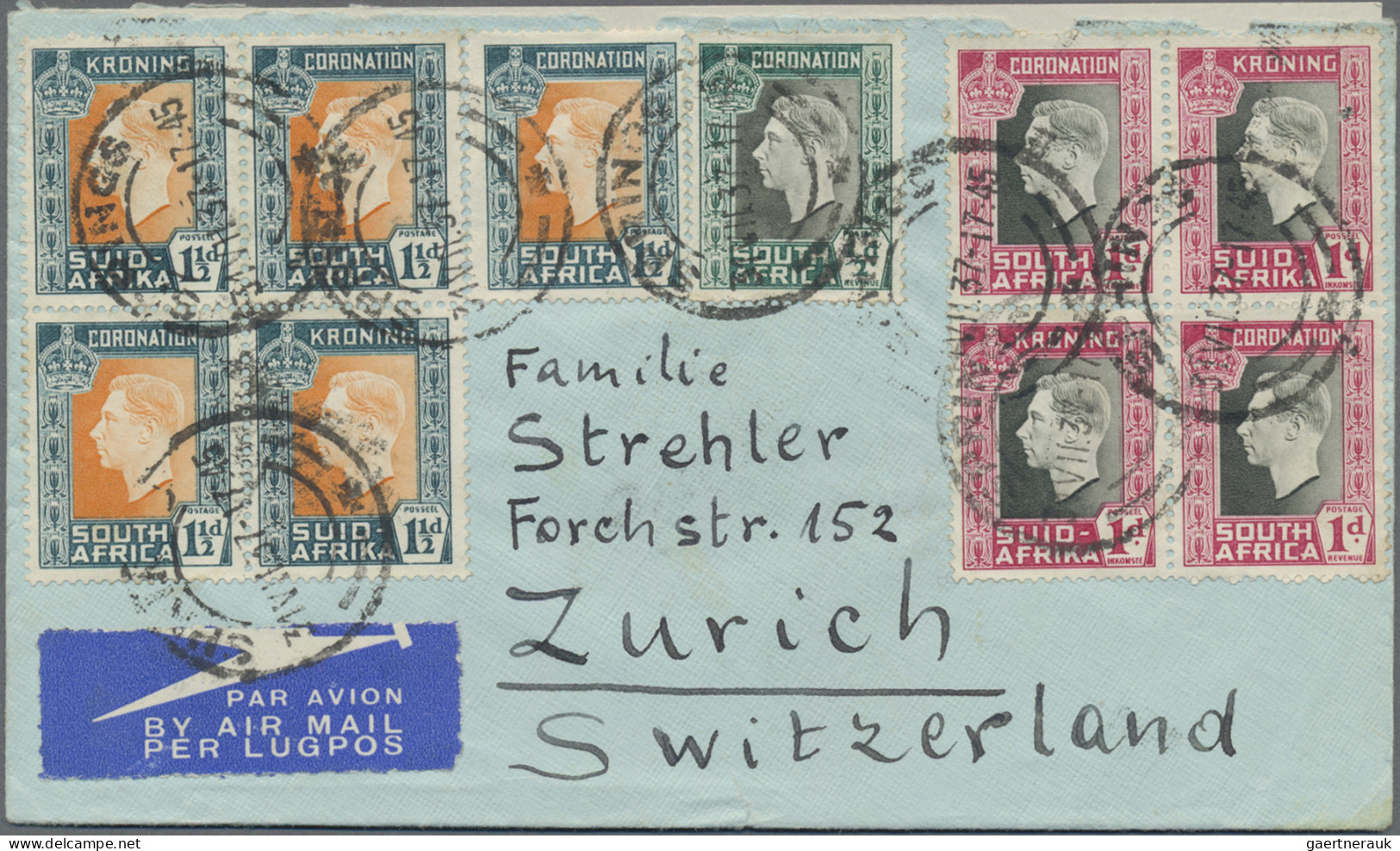 South Africa: 1916/1980, mainly up to 1950s, assortment of apprx. 143 covers/car