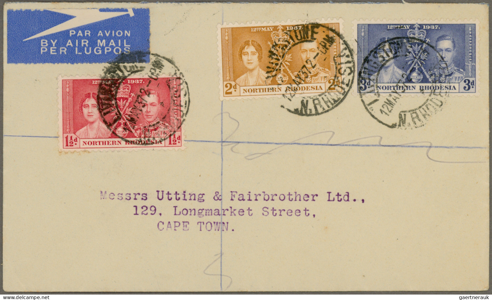 South Africa: 1925/1938 Six Airmail Covers To England (2) Resp. Inland, With 192 - Briefe U. Dokumente