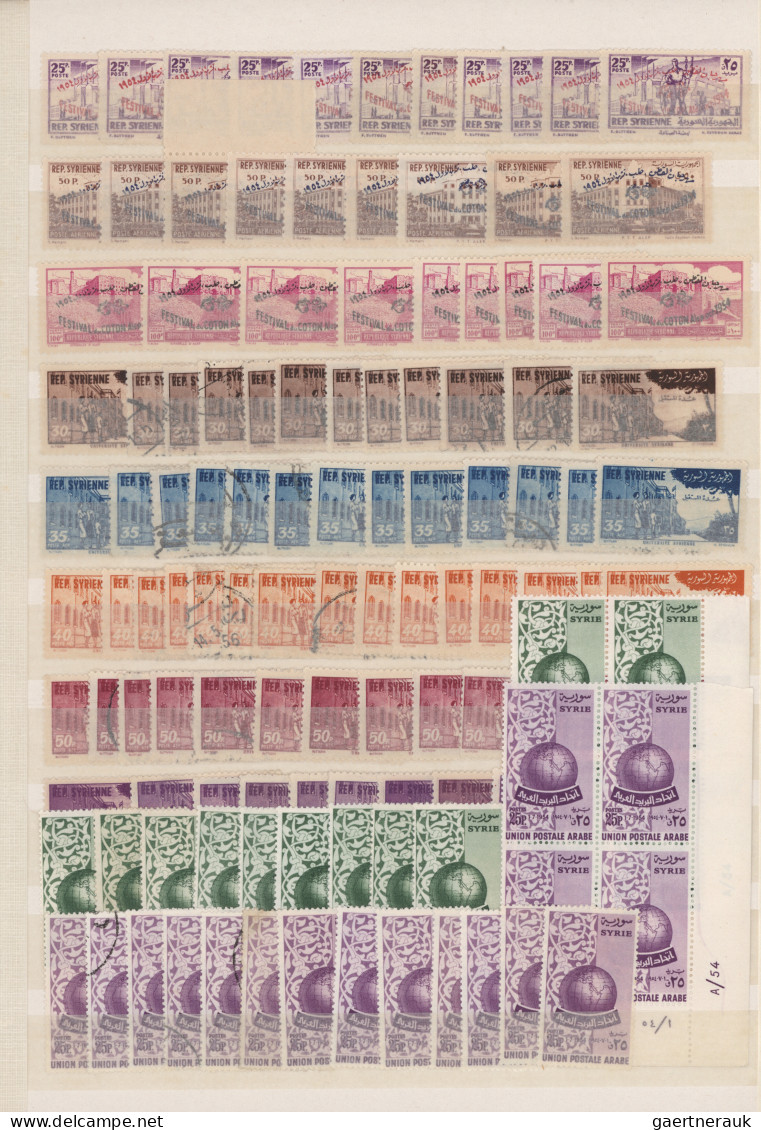 Syria: 1942/1960, comprehensive mint and used stock/accumulation in a stockbook,