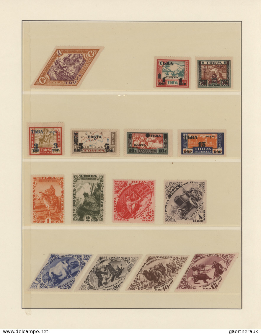 Tuva: 1924/1943 Ca.: Part Collection Tuva (more Than 90 Stamps On Lindner Pages) - Tuva