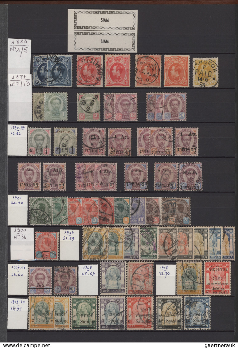 Thailand: 1885/1980 (ca.), Used And Unused Collection/balance In A Stockbook Fro - Thailand