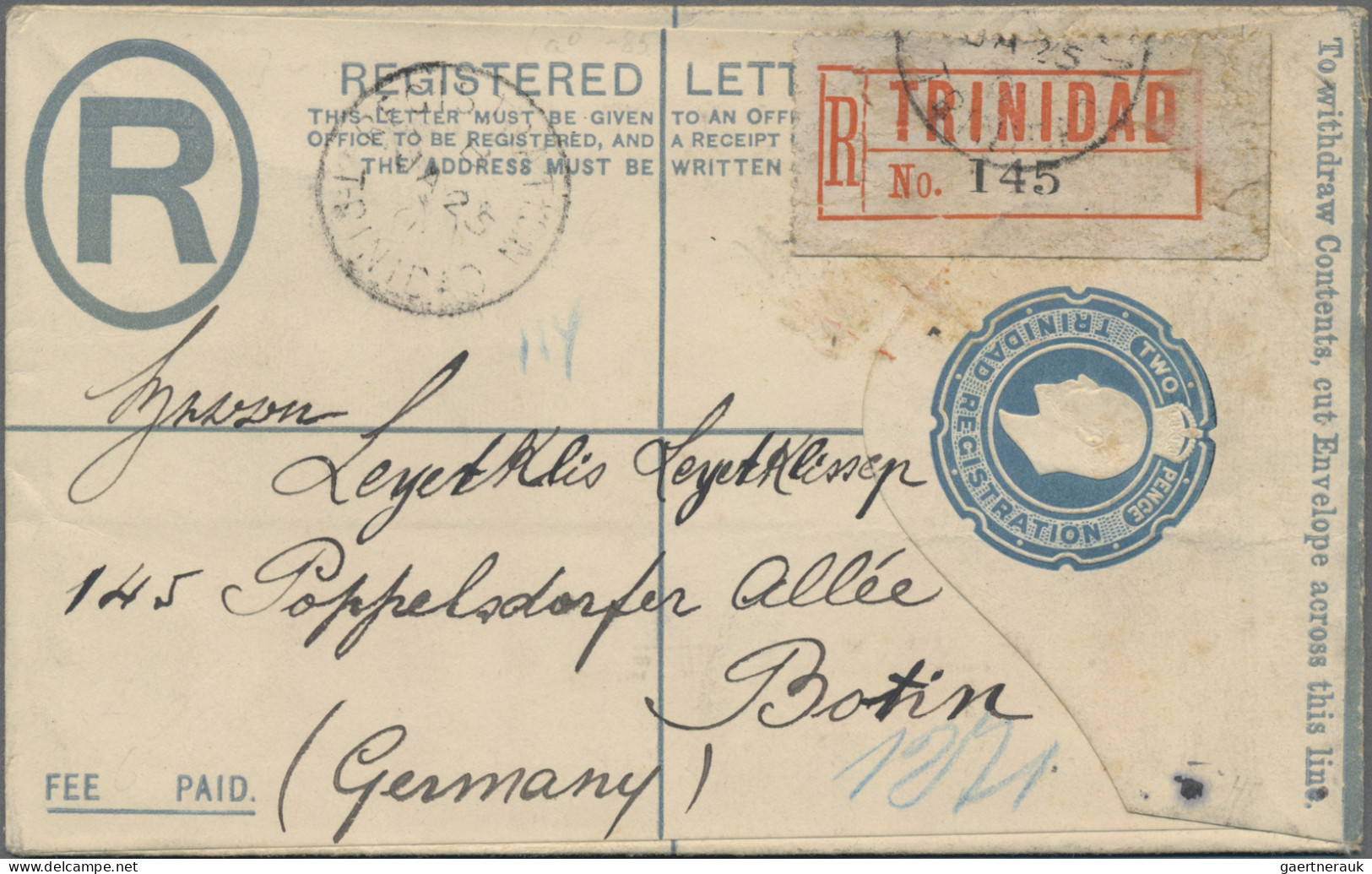 Trinidad+Tobago - Postal Stationery: 1883/1926, Trinidad, Lot Of Five Used Stati - Trindad & Tobago (1962-...)