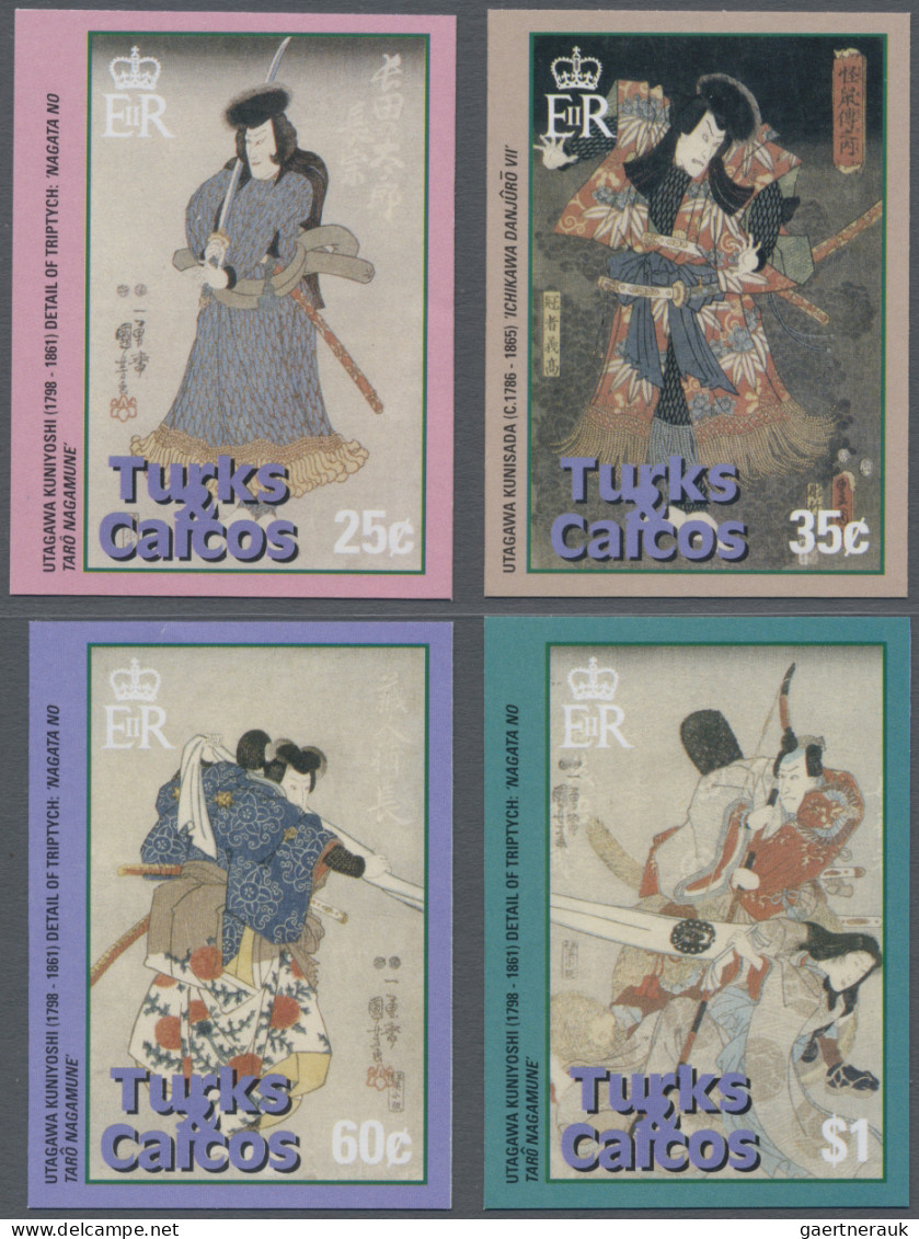 Turks & Caicos: 1995/2008. Collection Containing 322 IMPERFORATE Stamps And 2 IM - Turks & Caicos (I. Turques Et Caïques)