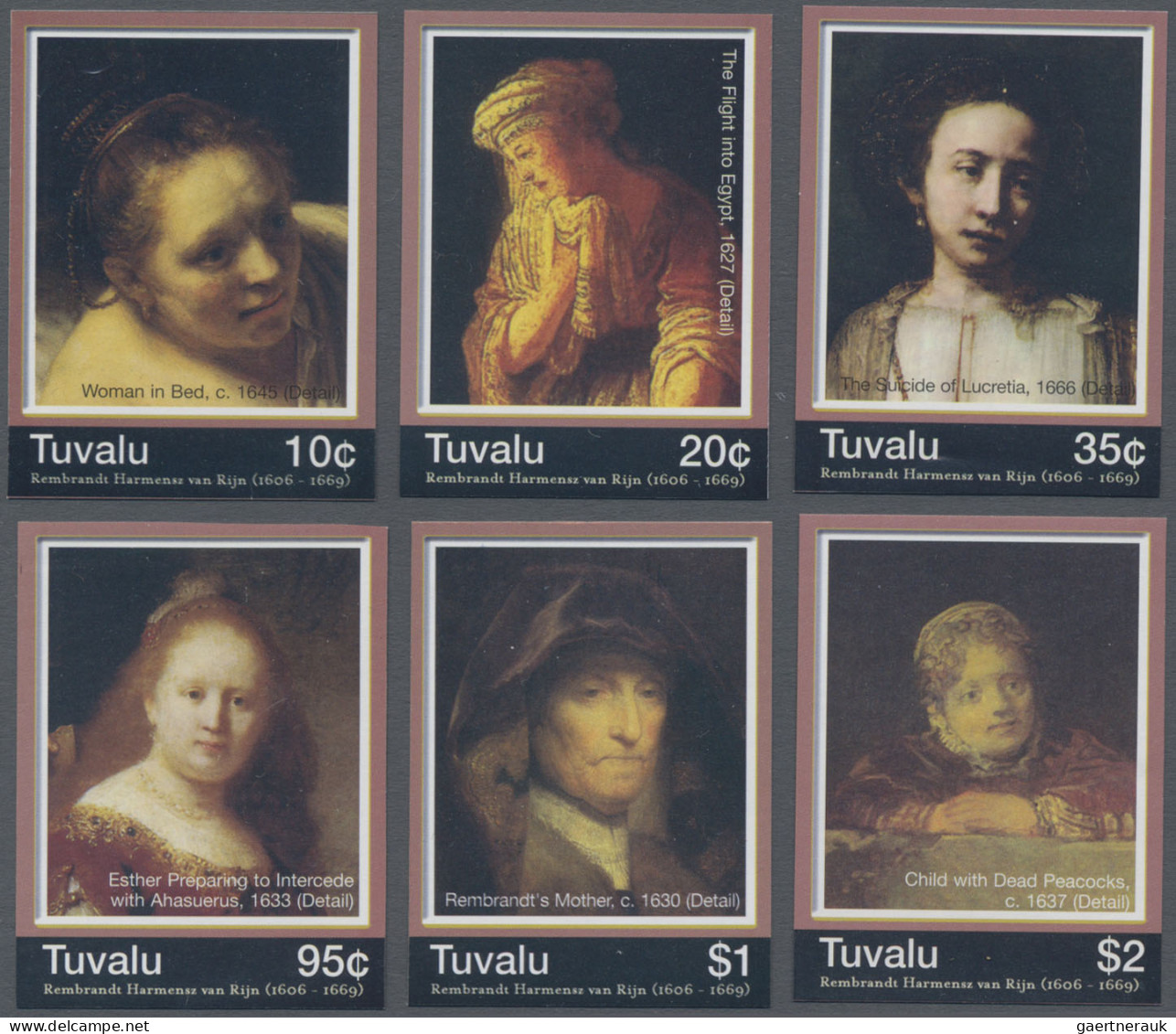 Tuvalu: 2002/2007. Collection Containing 100 IMPERFORATE Stamps And 1 IMPERFORAT - Tuvalu (fr. Elliceinseln)