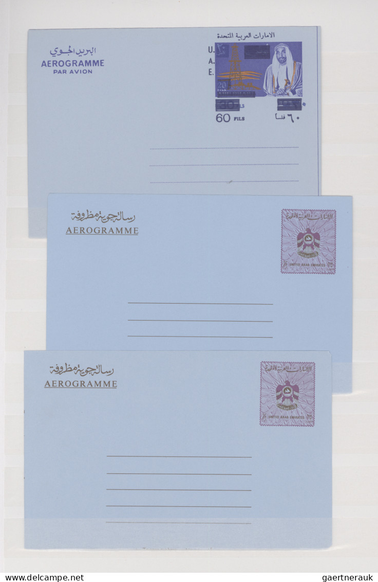 United Arab Emirates: 1973/1980 (ca.), Collection Of 23 Mainly Unused Air Letter - Emirati Arabi Uniti