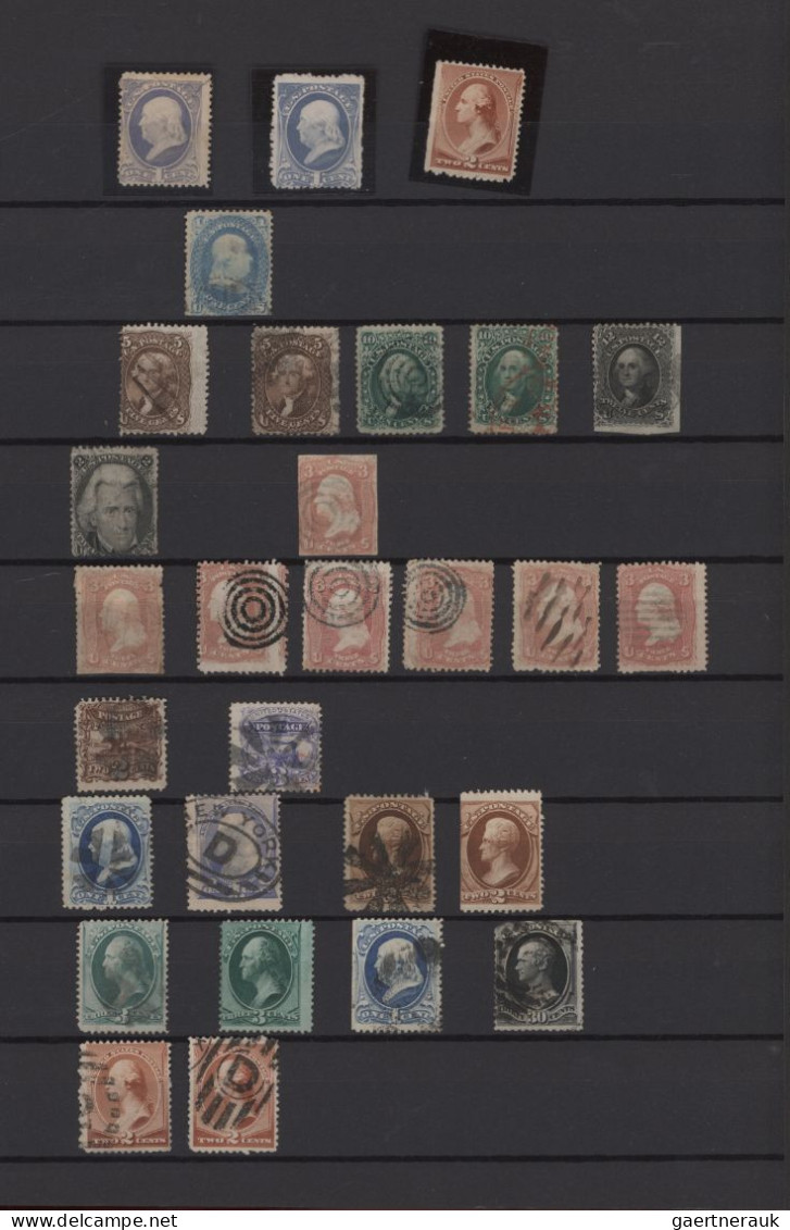 United States: 1860/1930's (c.): Collection Of Stamps In A Big Stockbook, Most O - Lettres & Documents