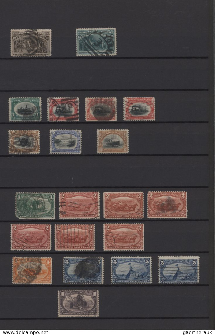 United States: 1860/1930's (c.): Collection of stamps in a big stockbook, most o