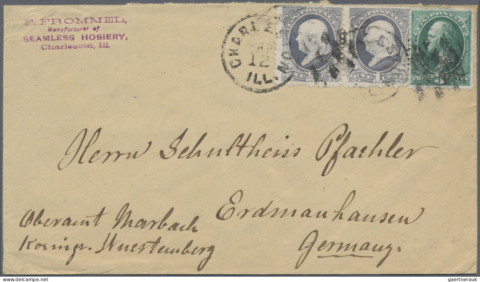 United States: 1864/1883, Group Of Six Covers, E.g. Blue Rimless "BALTIMORE", Bl - Storia Postale