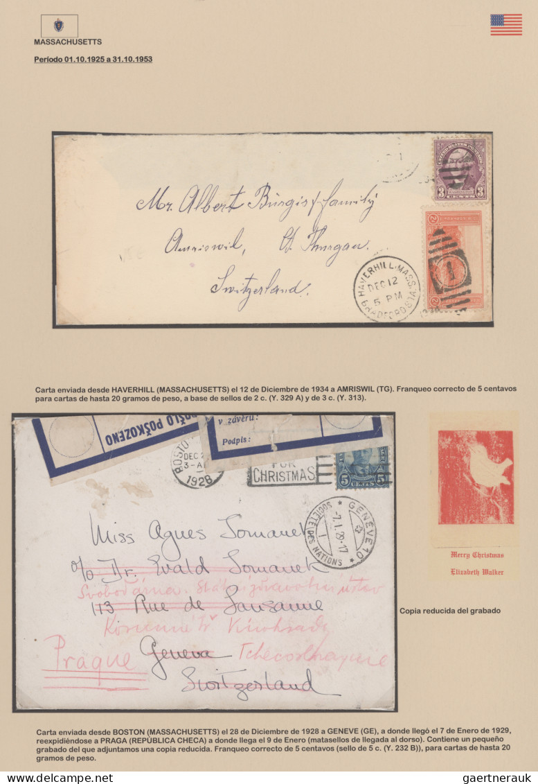 United States: 1900/1939 (ca.), Collection Of Apprx. 280 Covers/cards All Sent T - Lettres & Documents