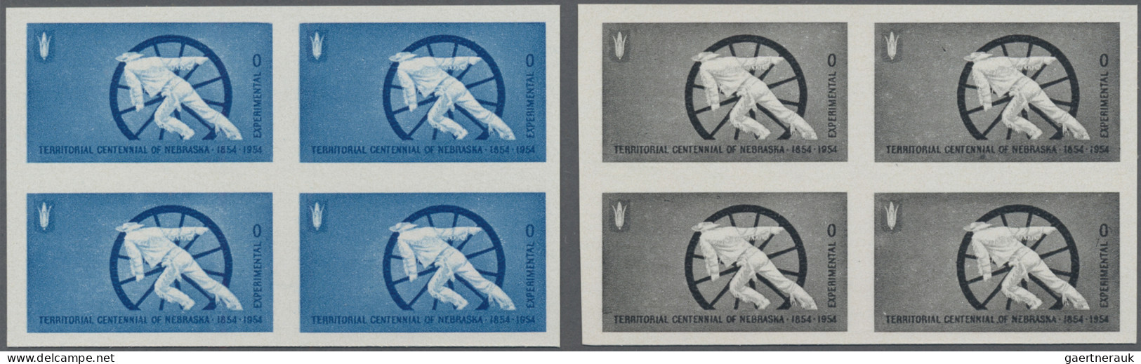 United States Of America: 1954, Nebraska Test Stamps, Design "Frontier Man Pushe - Andere