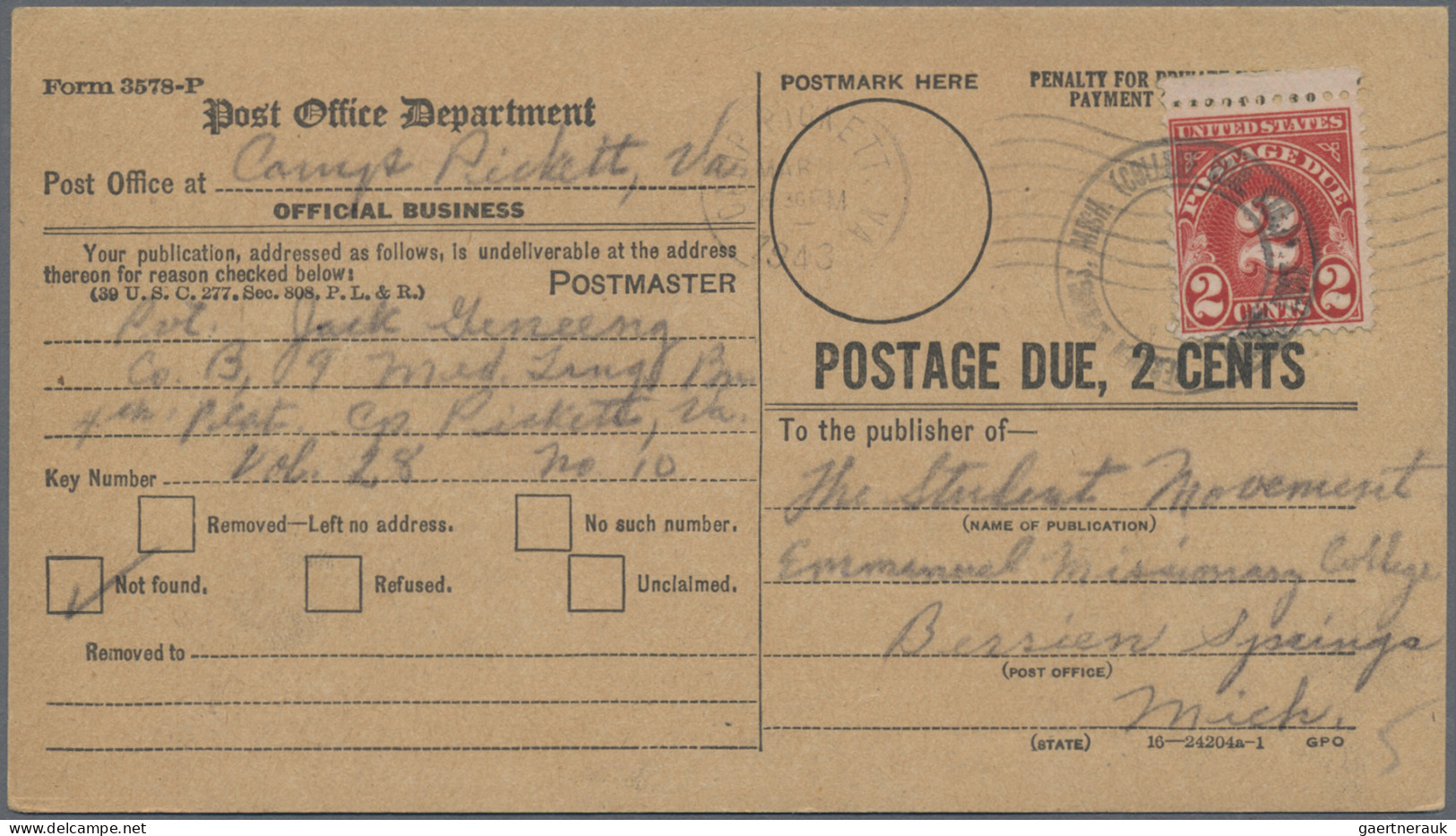 United States - Postal Stationary: 1890/1945, Collection Of Ca. 614 Official Bus - Other & Unclassified