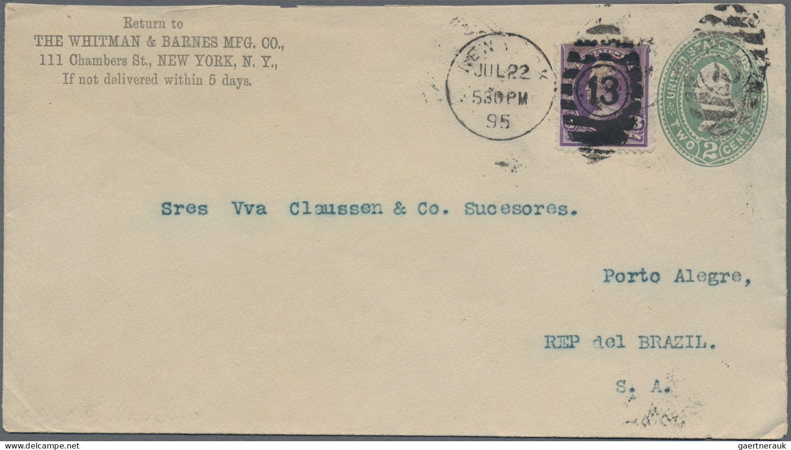 United States - Postal Stationary: 1894/1908, Assortment Of 49 Uprated Stationer - Other & Unclassified