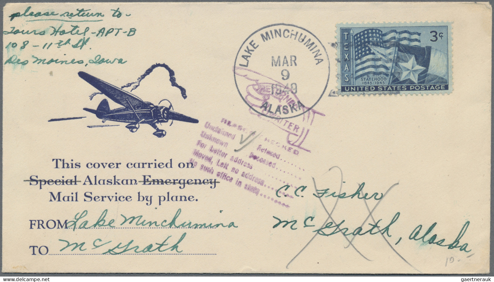 United States Of America - Post Marks: 1900/1956, ALASKA, Assortment Of Apprx. 1 - Postal History