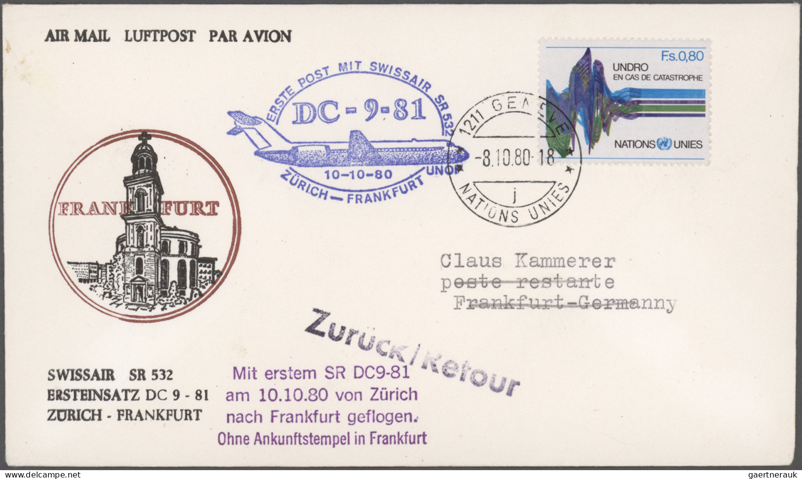 United Nations: 1953/1988, Balance Of Apprx. 420 Covers/cards, Incl. "blue" And - Gezamelijke Uitgaven New York/Genève/Wenen