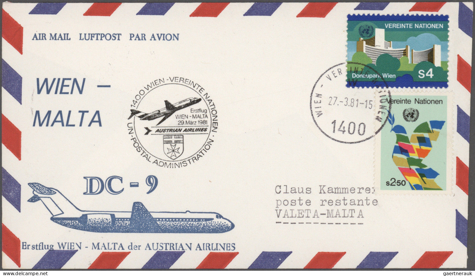 United Nations: 1953/1988, Balance Of Apprx. 420 Covers/cards, Incl. "blue" And - New York/Geneva/Vienna Joint Issues