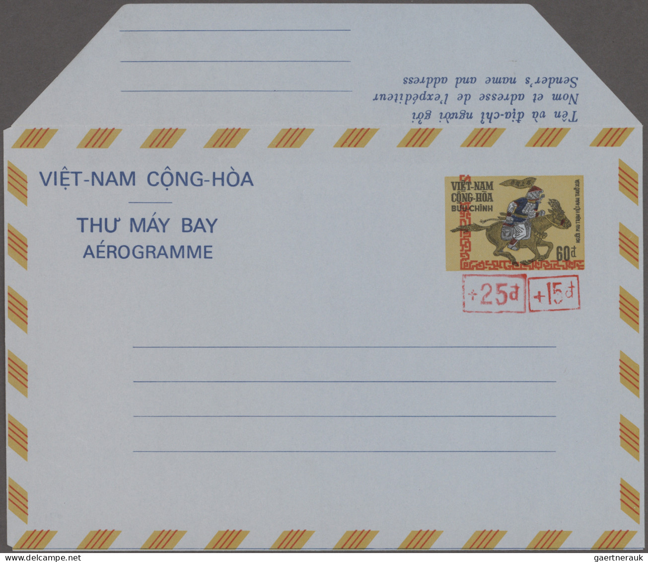 South-Vietnam (1951-1975): 1962/1996, collection of 26 air letter sheets unused/