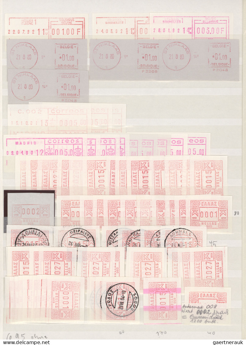 World Wide: 1979/1983 (ca.), Machine Labels/Self Vending Stamps/Postage Meters, - Collections (sans Albums)