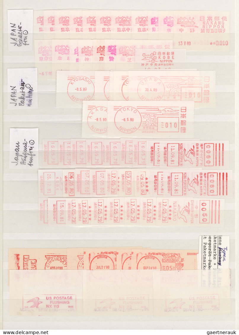 World Wide: 1979/1983 (ca.), Machine Labels/Self Vending Stamps/Postage Meters, - Verzamelingen (zonder Album)