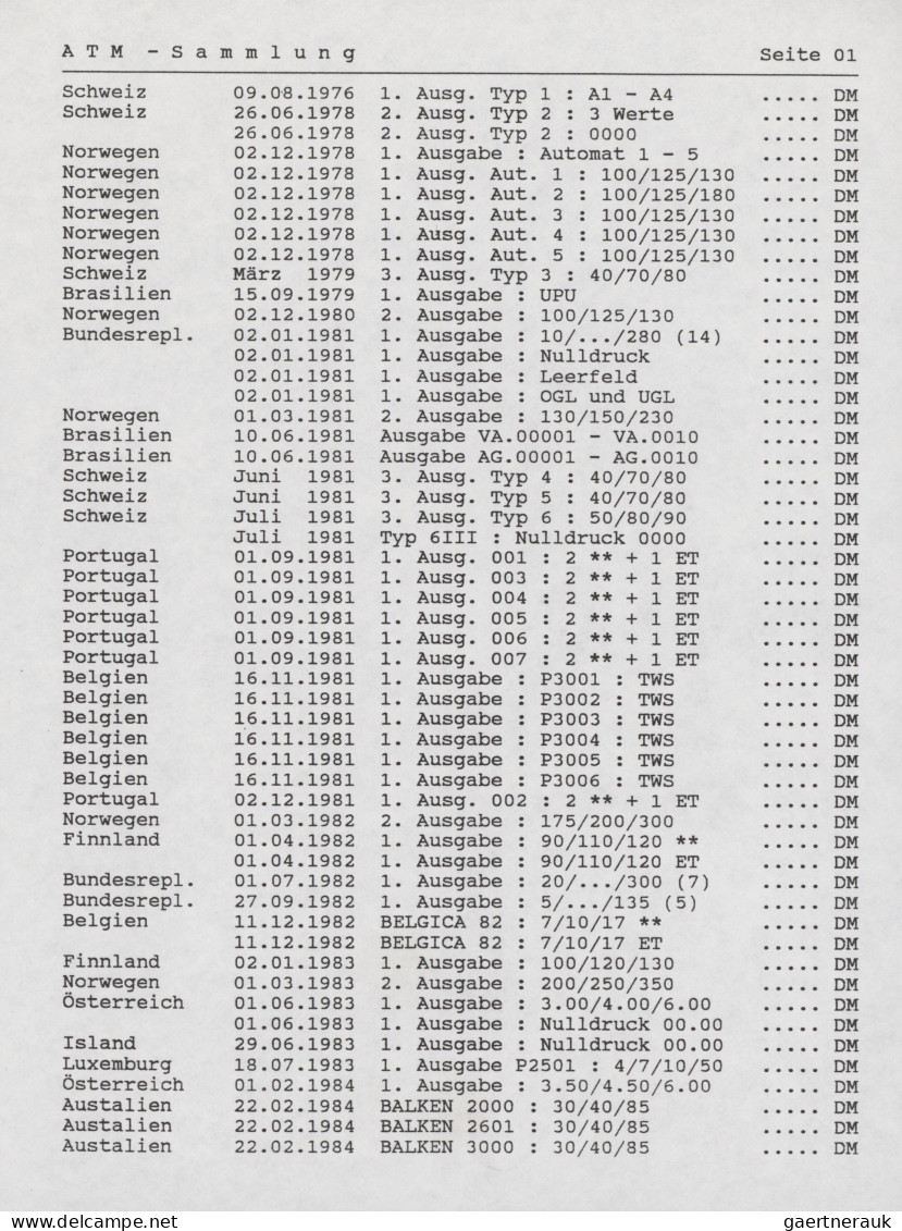 World Wide: 1976/1996, MACHINE LABELS/AUTOMATED VENDING STAMPS, Almost Exclusive - Sammlungen (ohne Album)