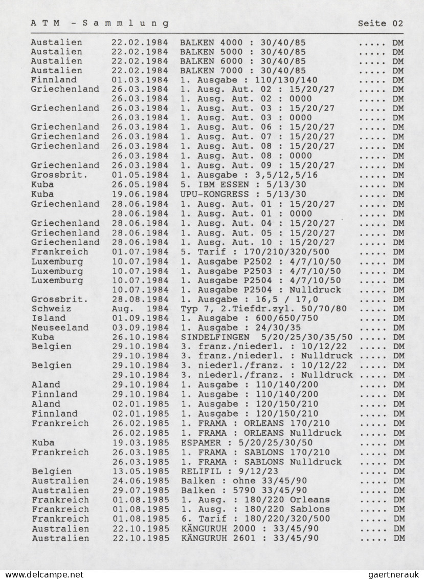 World Wide: 1976/1996, MACHINE LABELS/AUTOMATED VENDING STAMPS, Almost Exclusive - Sammlungen (ohne Album)