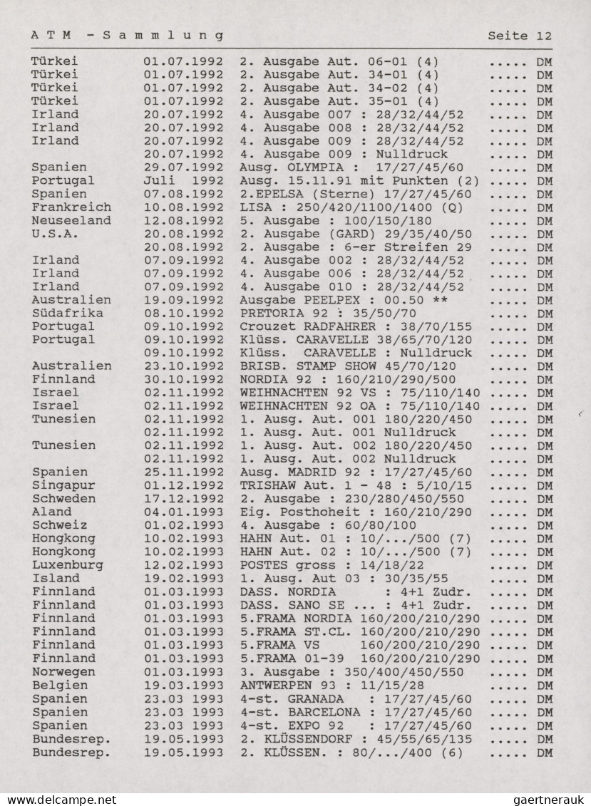 World Wide: 1976/1996, MACHINE LABELS/AUTOMATED VENDING STAMPS, Almost Exclusive - Sammlungen (ohne Album)