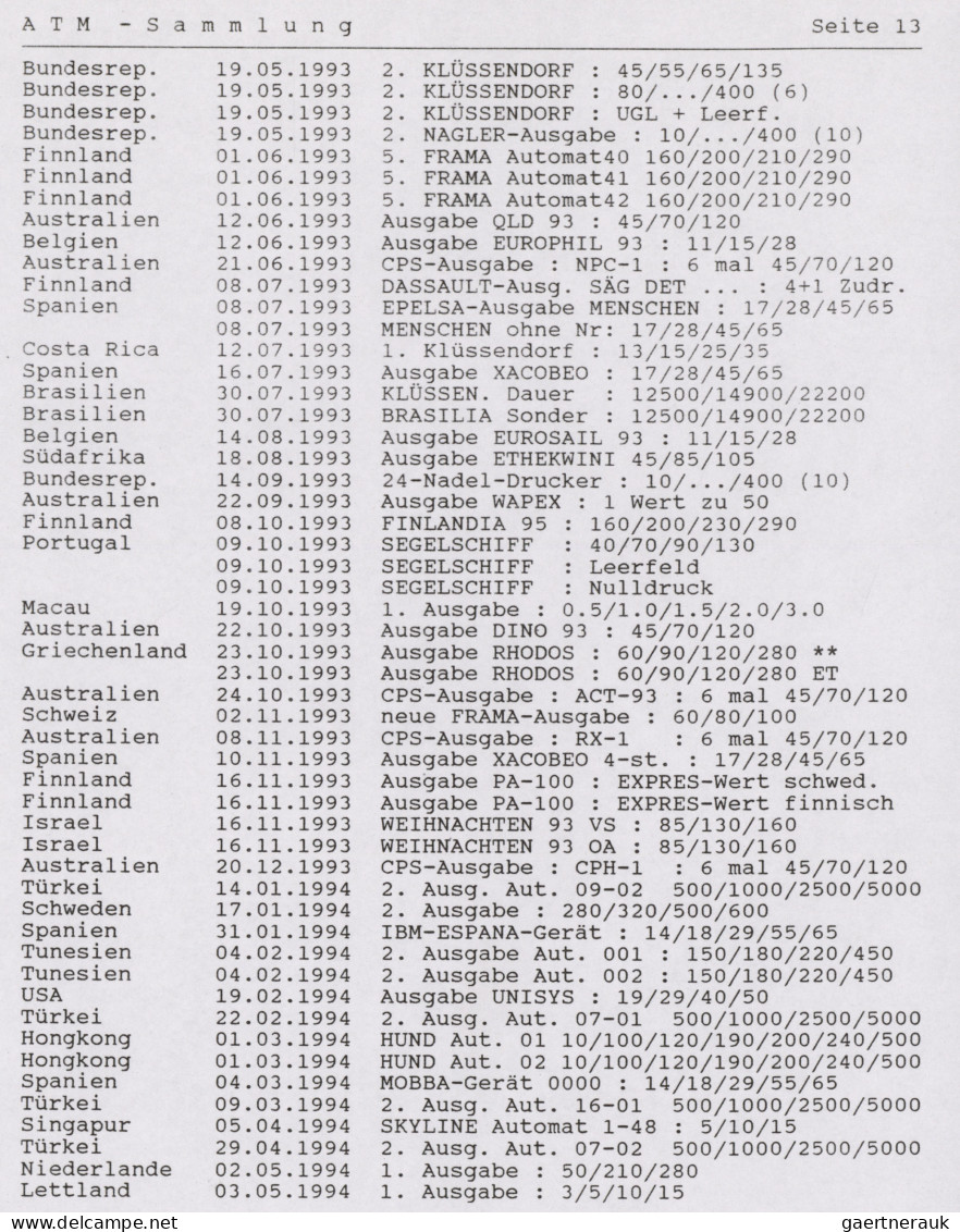 World Wide: 1976/1996, MACHINE LABELS/AUTOMATED VENDING STAMPS, Almost Exclusive - Sammlungen (ohne Album)