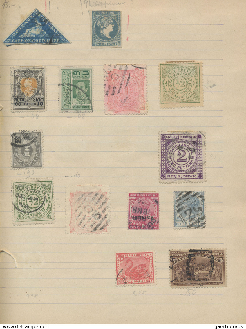 World Wide: 1855/1930 (ca.), Approval Book Comprising A Selection Of Apprx. 470 - Collezioni (senza Album)