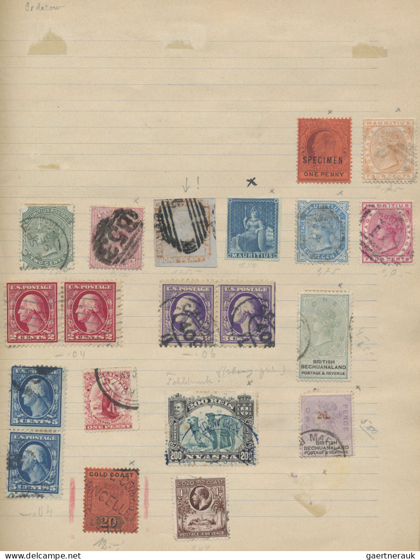 World Wide: 1855/1930 (ca.), Approval Book Comprising A Selection Of Apprx. 470 - Collections (sans Albums)