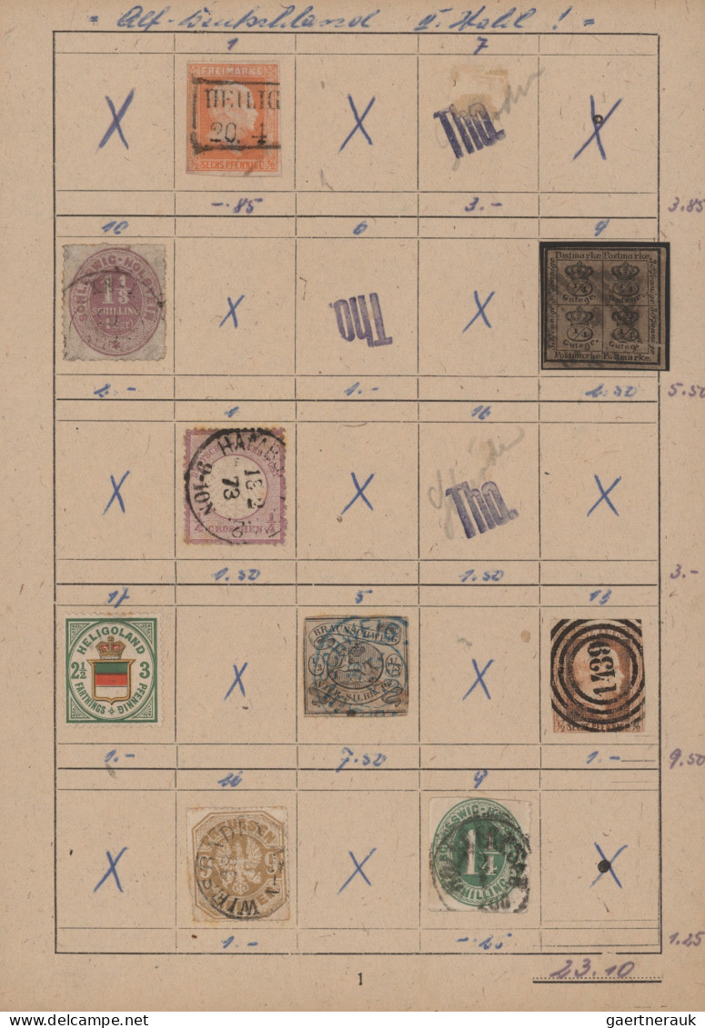 World Wide: 1850/1920 (ca.), Used And Unused Assortment On Four Approval Pages A - Collections (sans Albums)