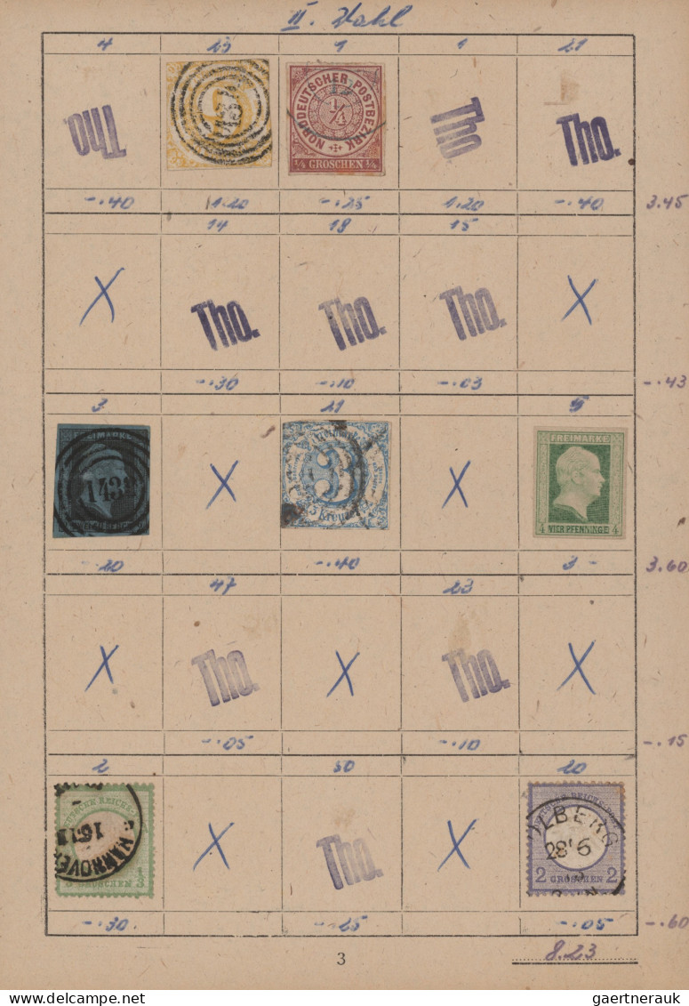 World Wide: 1850/1920 (ca.), Used And Unused Assortment On Four Approval Pages A - Collections (without Album)