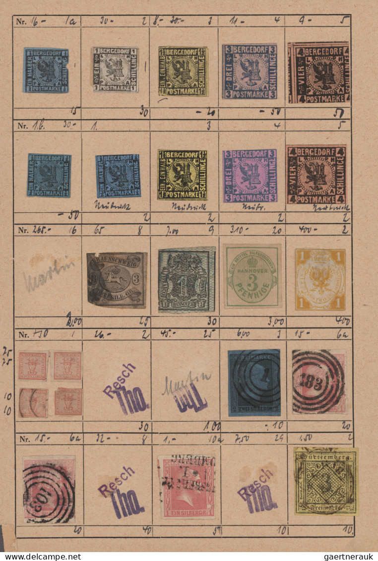 World Wide: 1850/1920 (ca.), Used And Unused Assortment On Four Approval Pages A - Collezioni (senza Album)