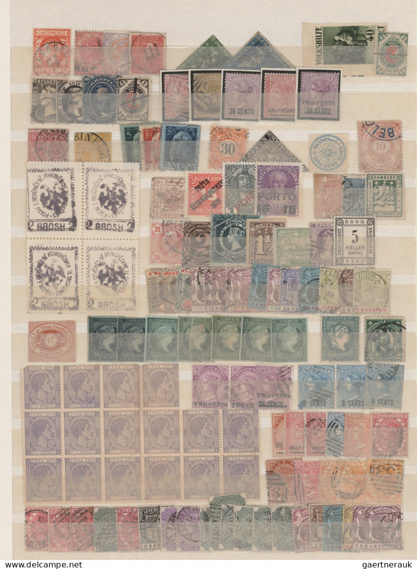 World Wide: 1850/1920 (ca.), Used And Unused Assortment On Four Approval Pages A - Colecciones (sin álbumes)