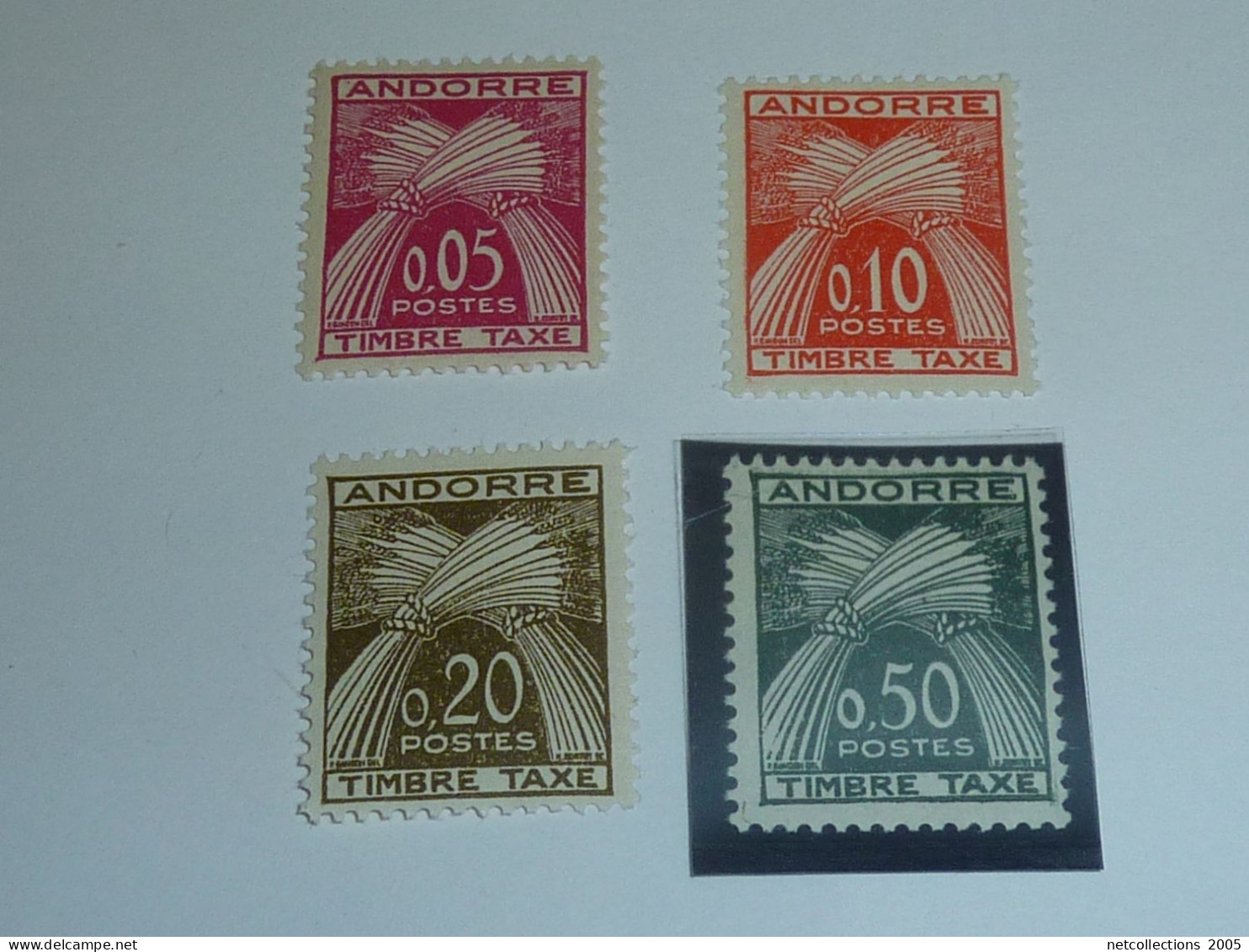 ANDORRE TIMBRE TAXE 1961 DU N°42/45 - NEUF SANS CHARNIERE (20/09) - Unused Stamps