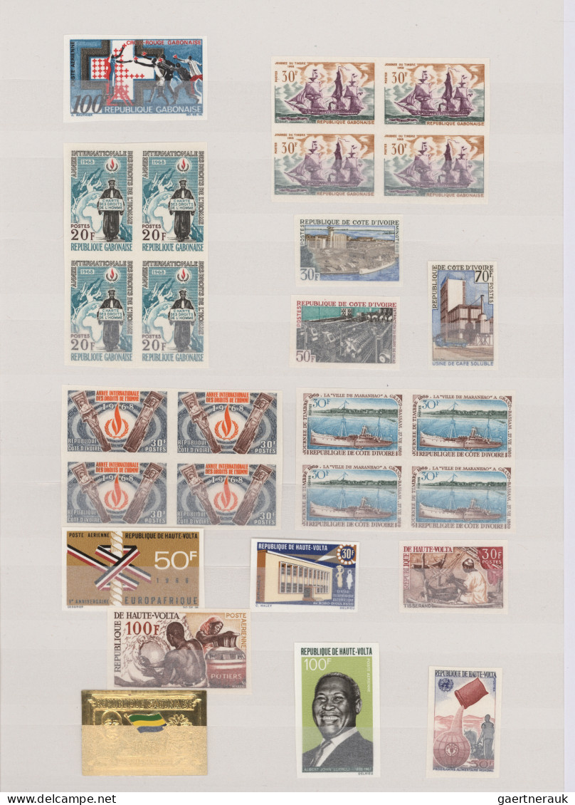 Africa: 1968/1969, French Africa, Collection Of Apprx. 377 Imperf. Stamps, Appar - Altri - Africa