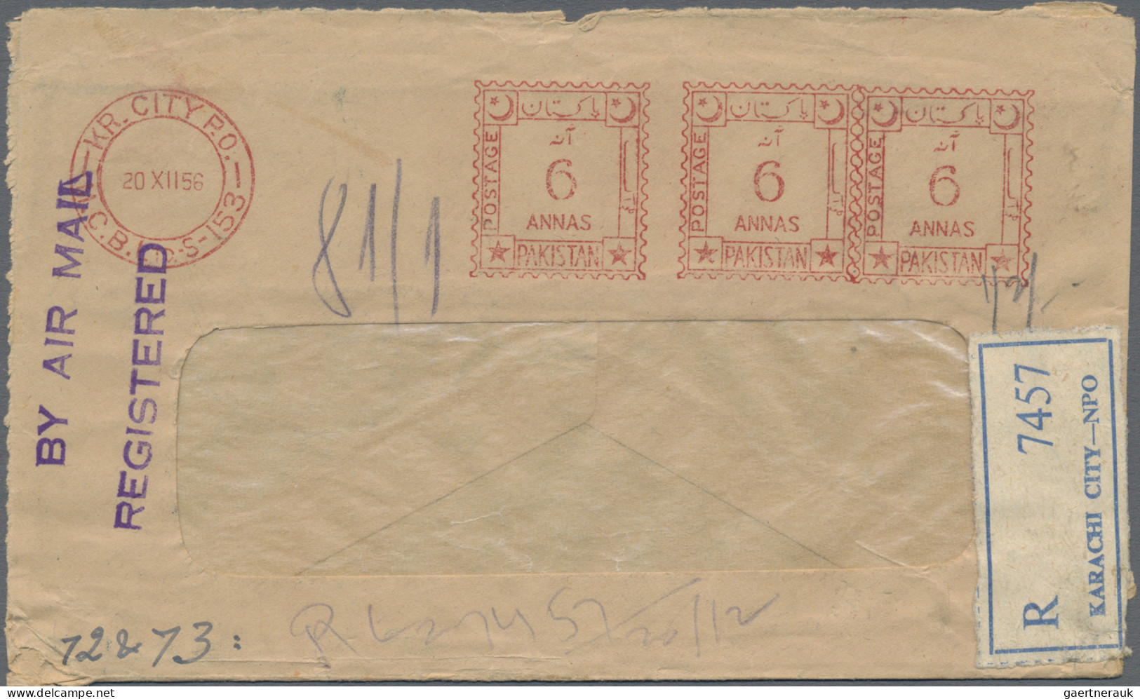 Asia: 1955/1981, METER MARKS, Assortment Of 64 Commercial Covers, Comprising Pak - Otros - Asia