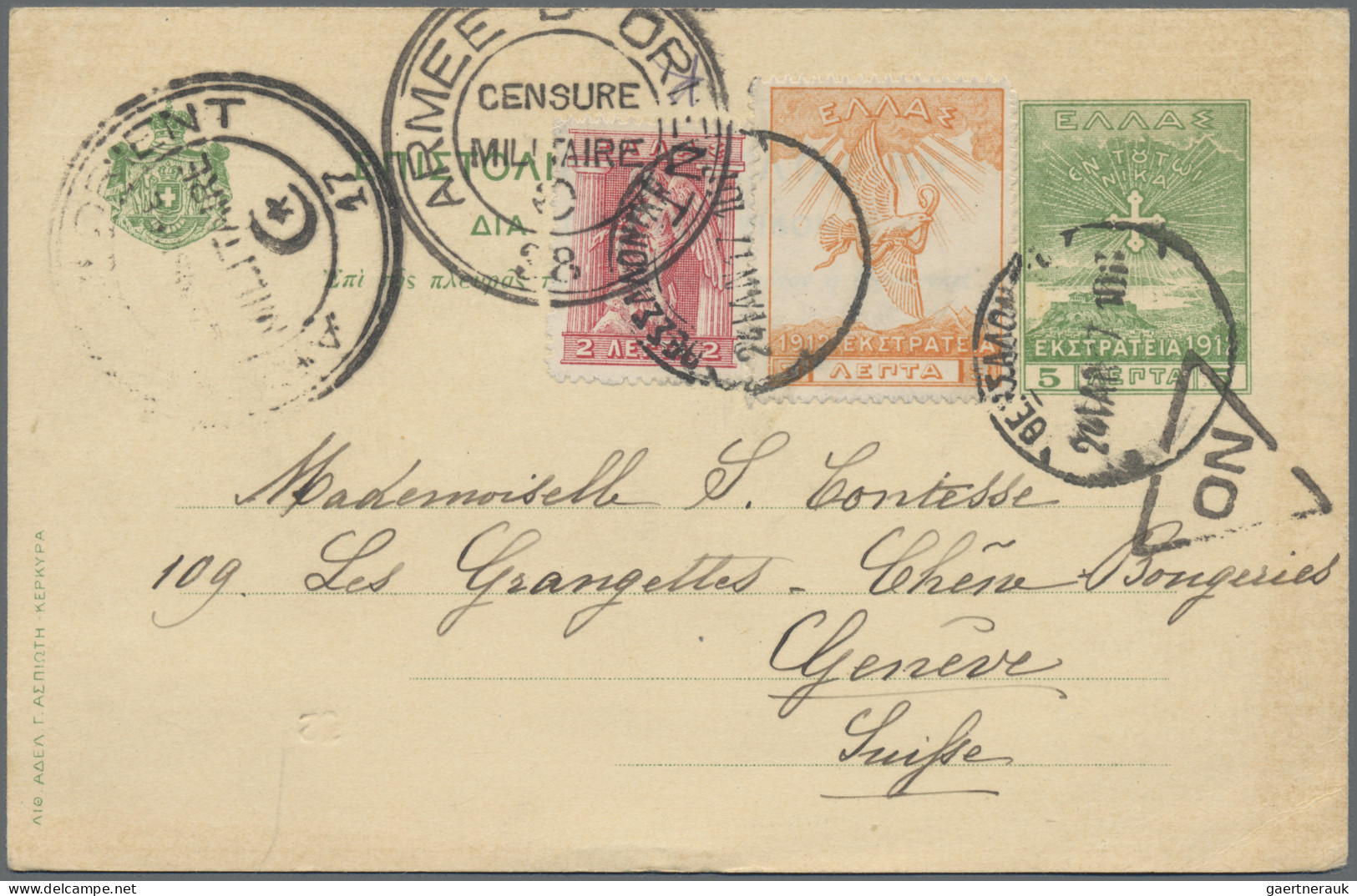 Levant: 1898/1919, Correspondence To Geneve/Lausanne/Switzerland, Assortment Of - Turquia (oficinas)