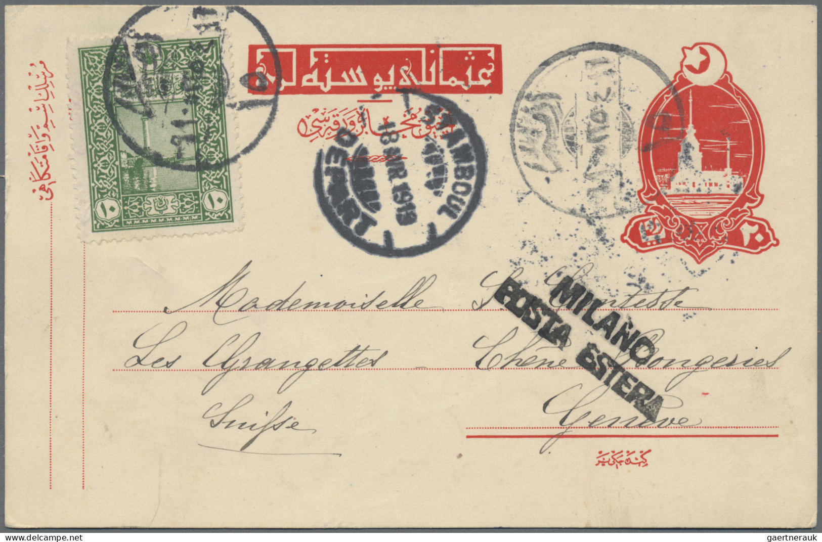 Levant: 1898/1919, Correspondence To Geneve/Lausanne/Switzerland, Assortment Of - Turquie (bureaux)