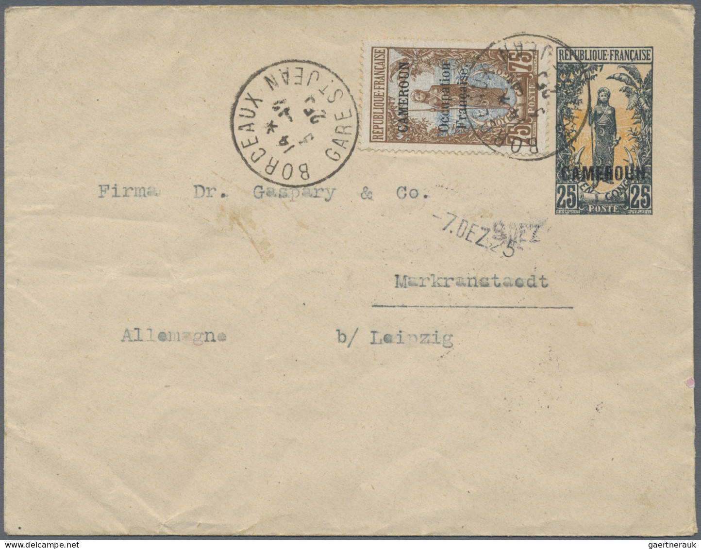 French Colonies: 1925/1926, Two Entires To Germany: Cameroun Stationery Envelope - Autres & Non Classés