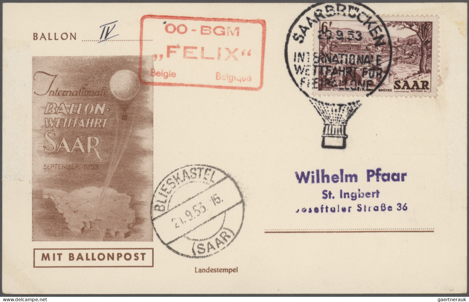 Balloon Mail: 1912/1964, Deutsche/Österreichische Ballonpost, Partie Von 16 Bele - Airships