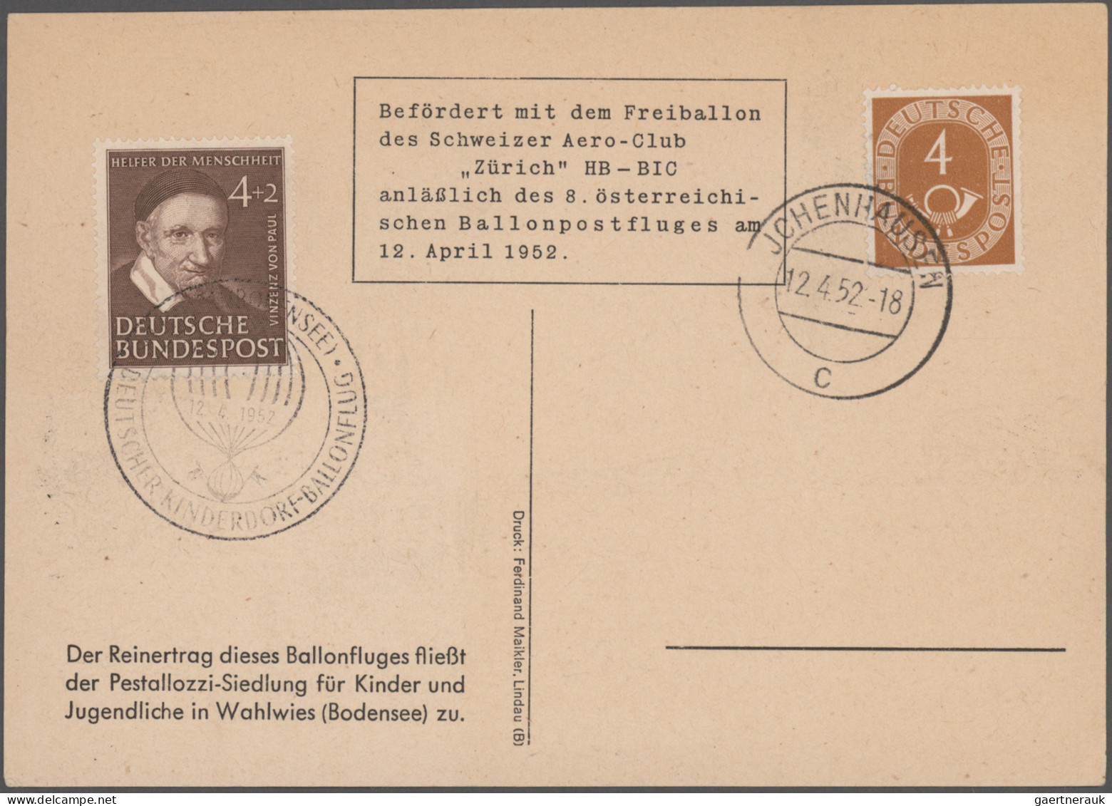 Balloon Mail: 1912/1964, Deutsche/Österreichische Ballonpost, Partie Von 16 Bele - Montgolfier